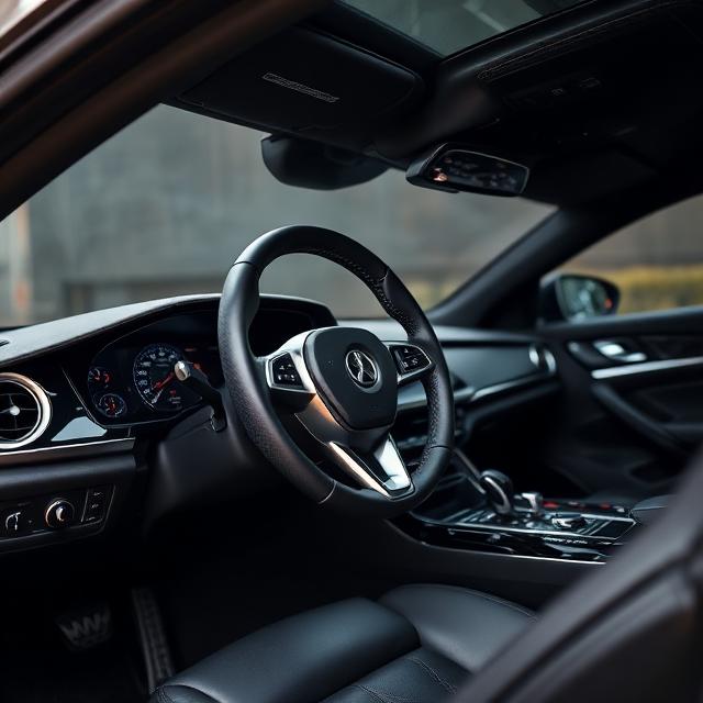 Premium vehicle interior after detailing